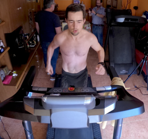 155,080 kilometers in 12 hours on a treadmill.3