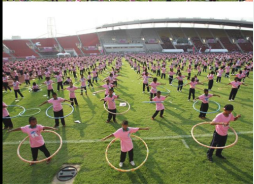 Thailand sets a new Hula Hoop dance world record