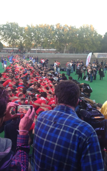 The largest scrum in the world in Madrid, a new record for the people of Ron Santa Teresa2