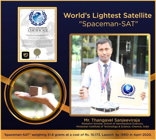 The world's lightest satellite. Space Man-Sat