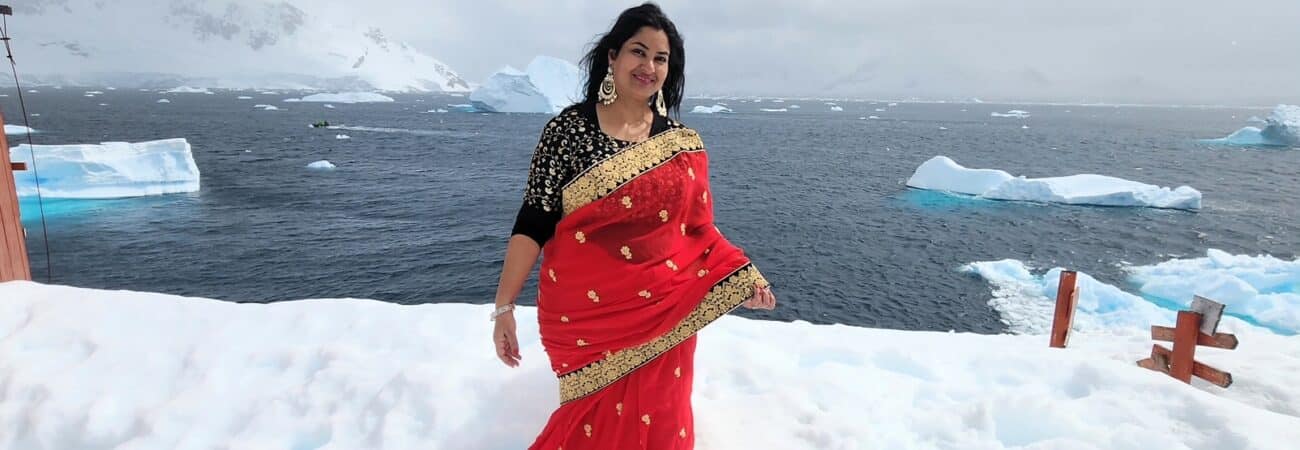 20221225 113540 - First Person to Wear an Indian Saree on Antarctica Continent