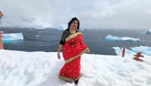 20221225 113540 - First Person to Wear an Indian Saree on Antarctica Continent